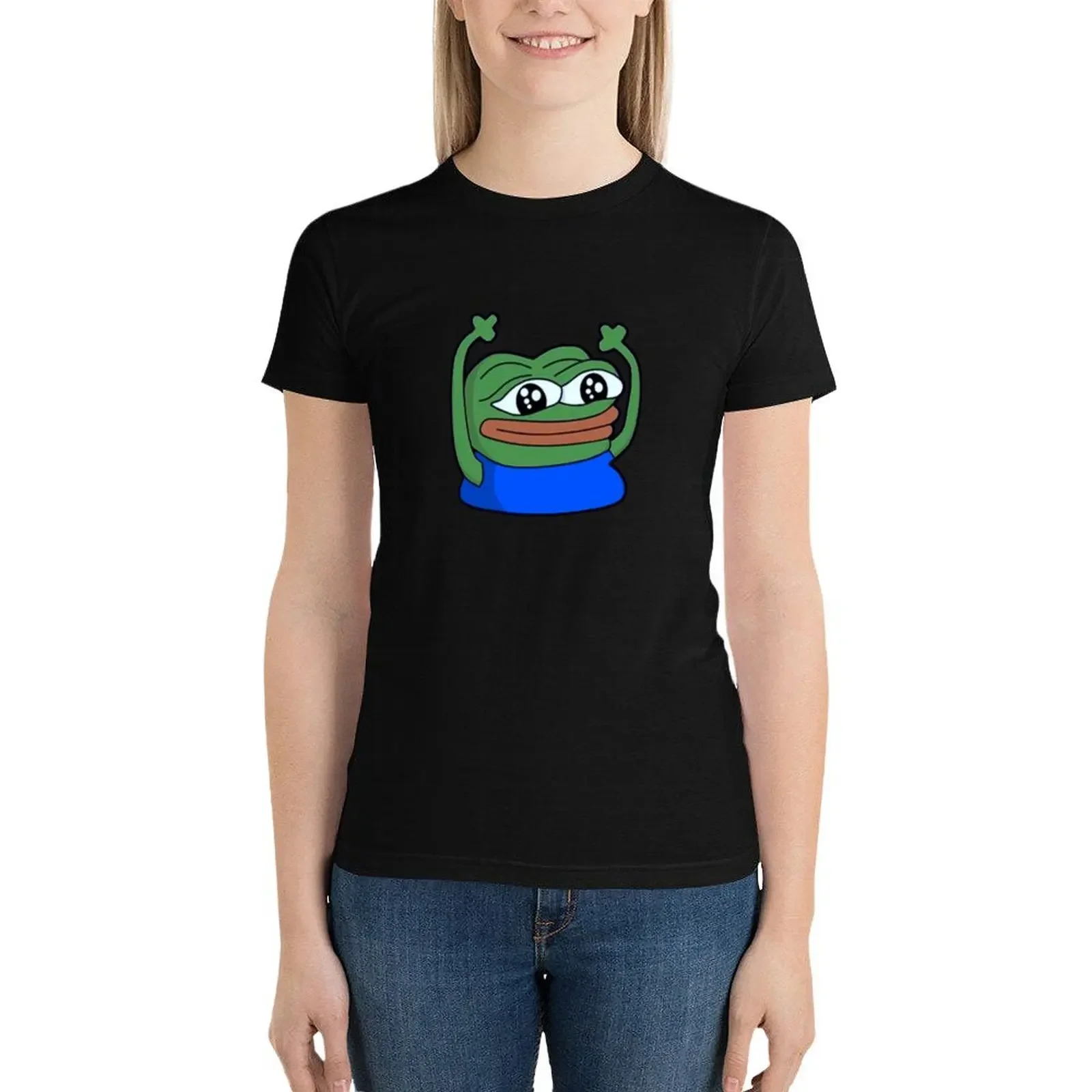 Pepe Meme - Peepo Happy T-Shirt Sommer Top Sommer Tops übergroße Sommer Damen bekleidung