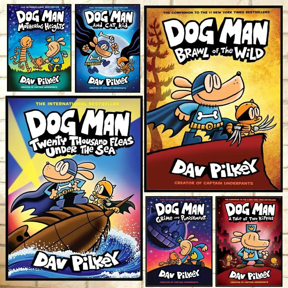 Cartoon D-Dog Man Poster Versatile HD Waterproof Wall Art Self-Adhesive Decor for Any Space Ideal Gift