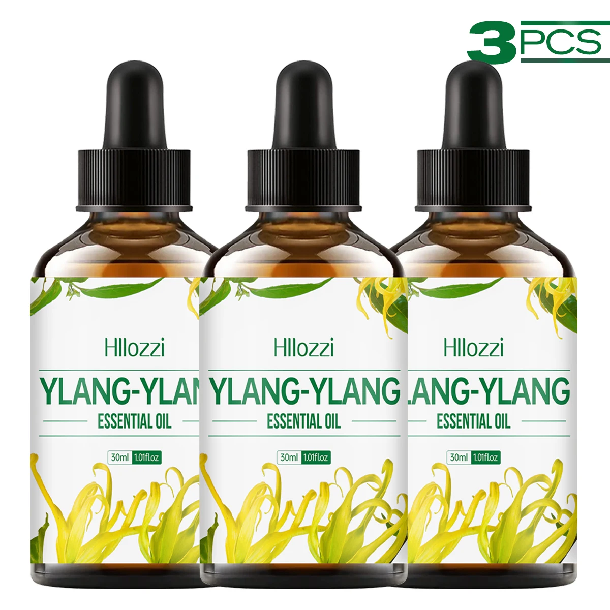 

Ylang Ylang essential oil 3pcs, with elegant fragrance, nourishing and hydrating, suitable for aromatherapy and hair care.