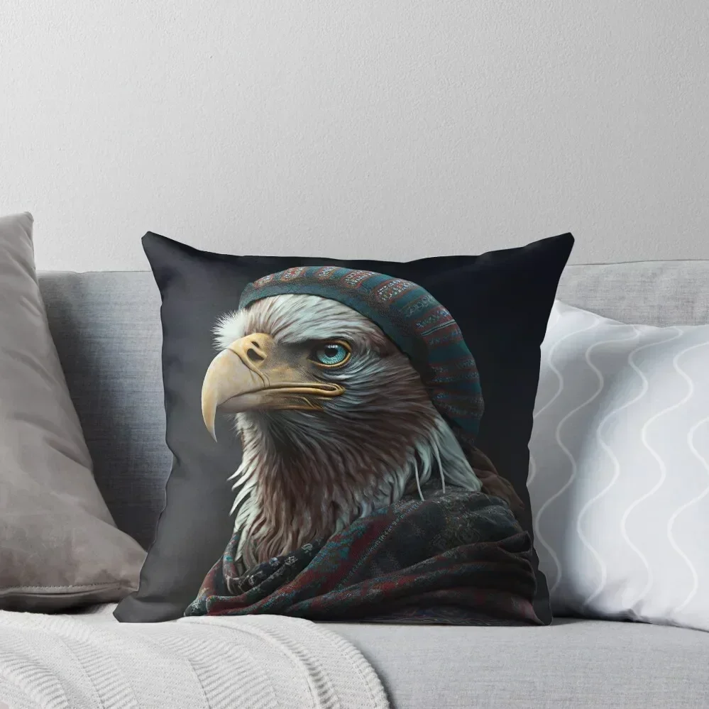 

Eagle wearing a indian design knitted clothes Throw Pillow Ornamental Pillow Christmas Pillow Cushion Cover For Sofa