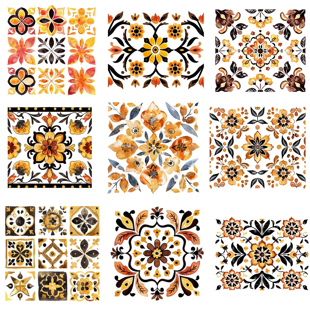 15cm Kids Beautiful Geometric Pattern Iron On DTF Heat Transfer Sticker Diy T-shirt Iron On Transfer Patches Clothes Print Decal