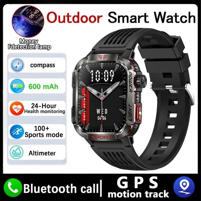 

2024 New Men's Outdoor Military IP68 Waterproof Fitness Tracker Compass 2.01in HD Bluetooth Call smartwatch for Android iOS