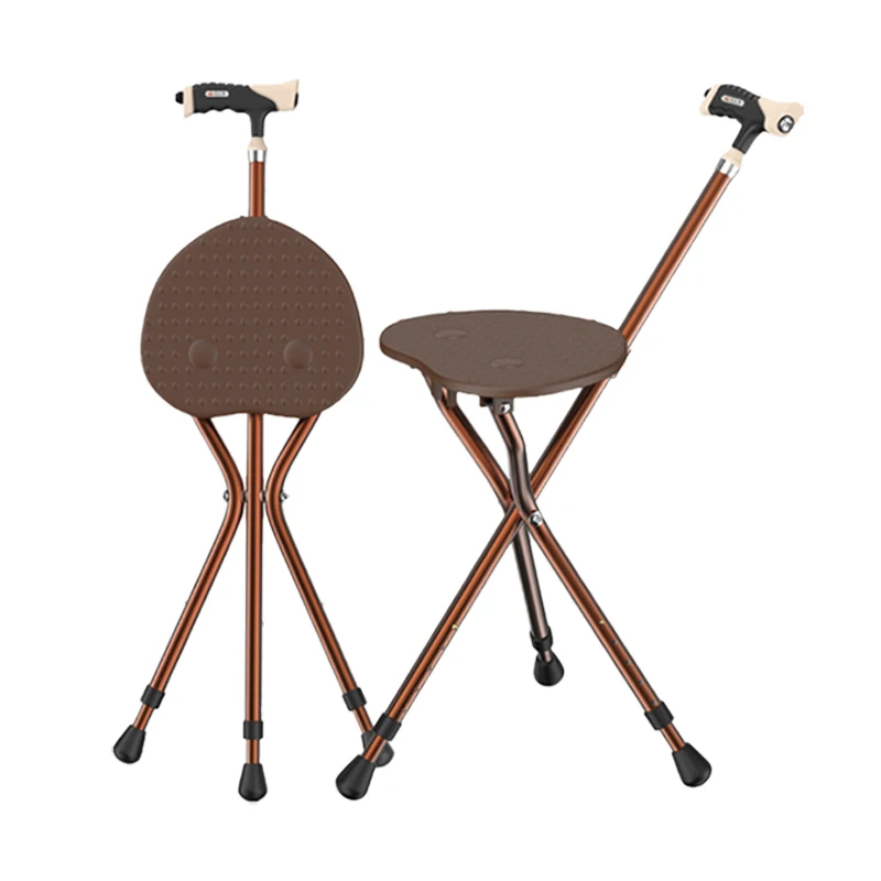 walking stick chair seat crutch stool three legged canes for old people