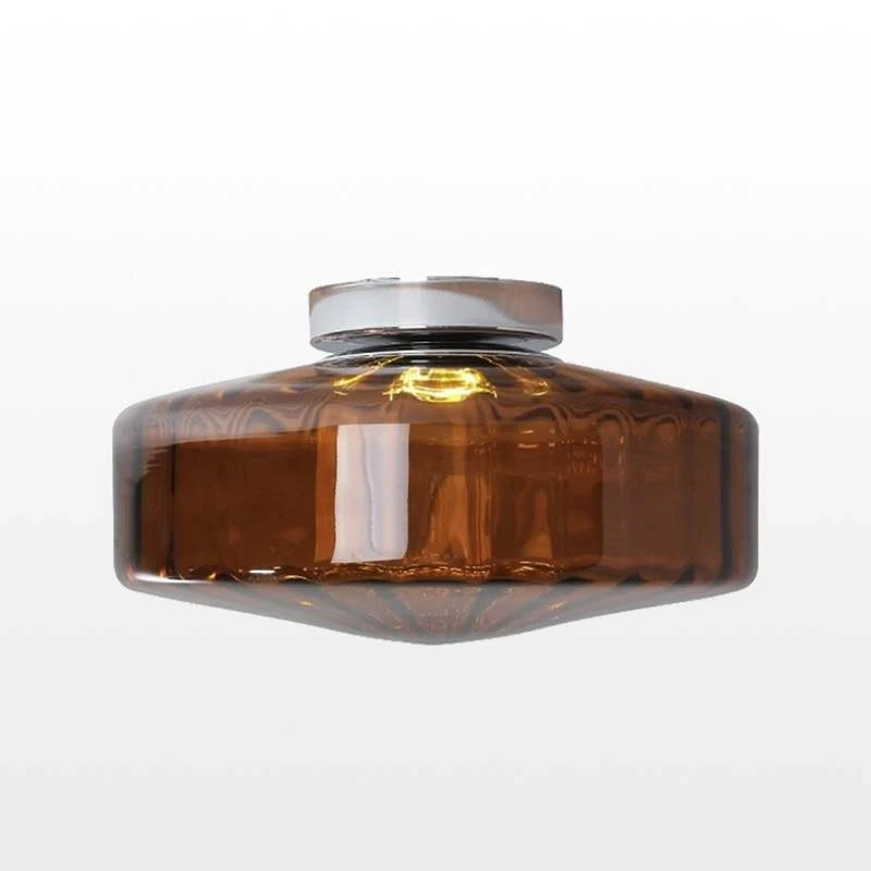 Retro Amber Swirl Pattern Glass Ceiling Lamp  Light Fixture Modern Vintage Wall Ceiling Lighting Corridor Restroom