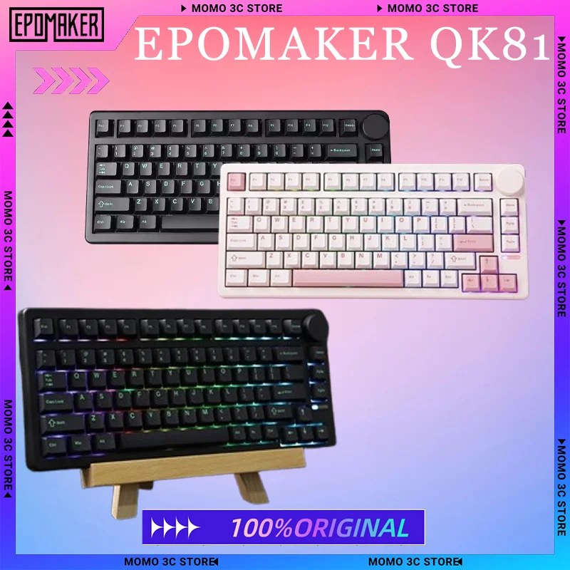 

EPOMAKER QK81 Mechanical Keyboard Tri-mode Wireless Gasket Structure Hot Swap QMK/VIA Esport Office Gaming Keyboard Pc Accessory