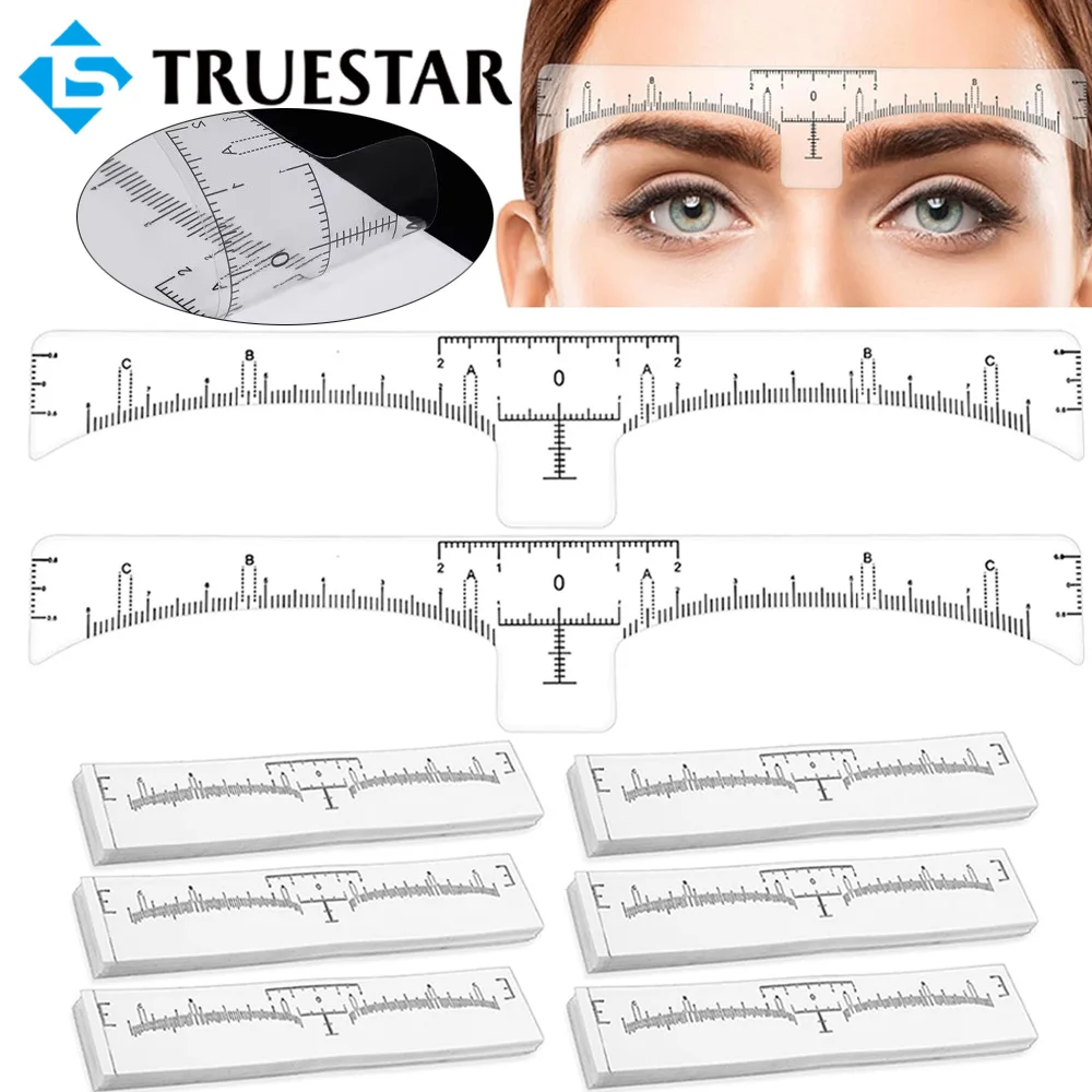 100/50/10PCS Disposable Eyebrow Ruler Sticker Tattoo Eyebrow Position Ruler Guide Microblading Tattoo Eyebrow Measurement Tools