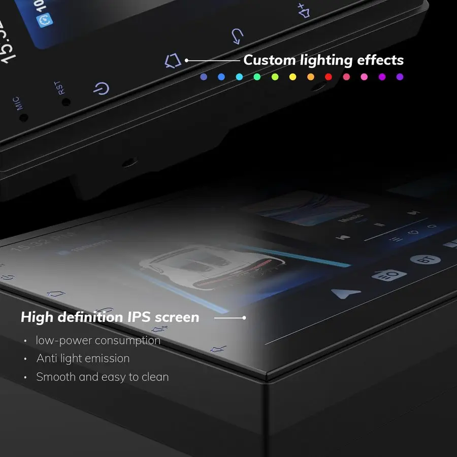 Беспроводной экран CarPlay Din для автомобиля, сенсорный экран 7 HD с Apple CarPlay, Android Auto, GPS-навигацией, Bluetooth, голосовым управлением