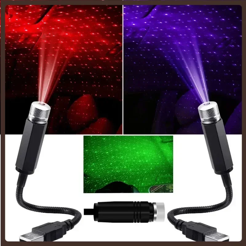 

USB Star Projection Lamp Decorative Lights LED USB Adjustable Wedding Car Interior Ceiling Decor Roof Star Projector Night Light