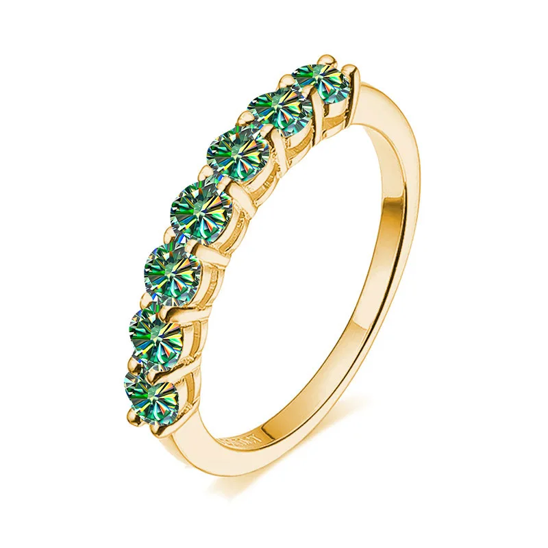 Moissanit-Ring aus 925 Sterling Silber mit Weißgold-Beschichtung, Vollbesetzter Diamant-Ewigkeitsring, Verlobungs- und Eheringe für Damen – Detail 6
