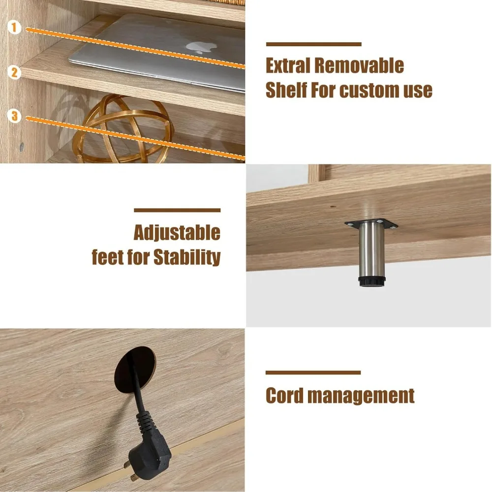 حامل تلفزيون مدفأة، مركز ترفيه من الخشب الملمس مع مدفأة كهربائية مقاس 23 بوصة، حامل ترفيه للمزرعة، تلفزيون الوسائط