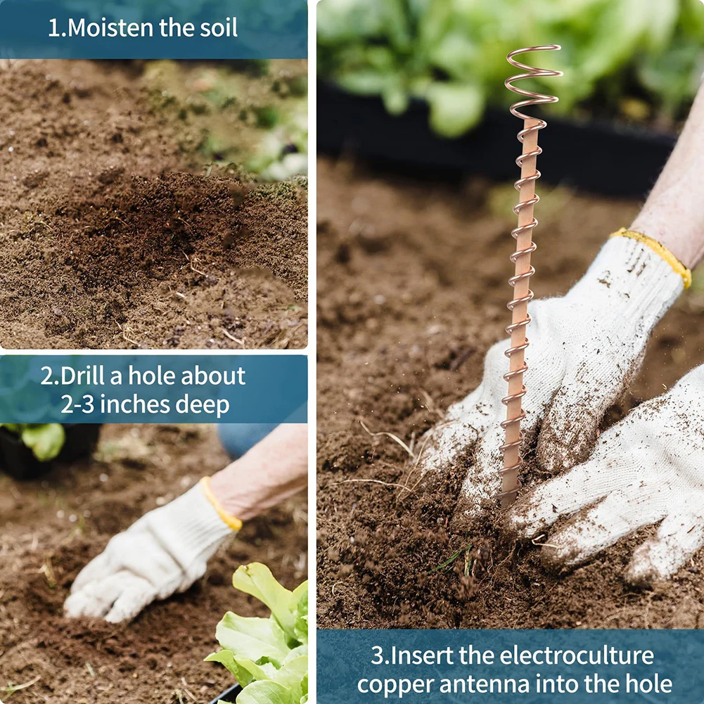 Electro Culture Antenna Electroculture Plant Stakes For Improve Growth Multifunctional Copper Garden Stakes For Gardening Tools