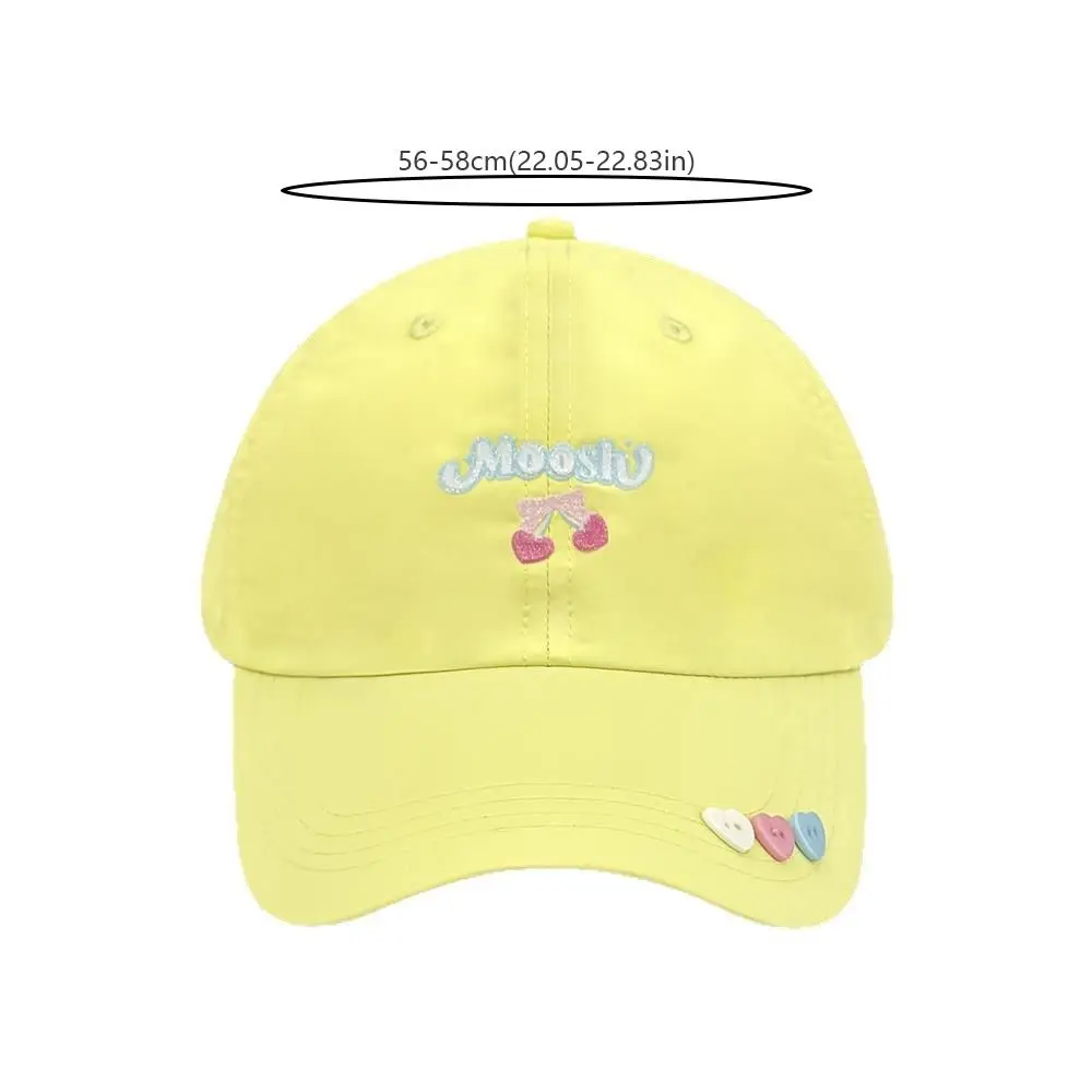 Katoenen kersen baseballpet Verstelbaar ademend Casual zonneschermhoed Zonbescherming Japanse stijl Brede rand Grote hoofdkap Unisex