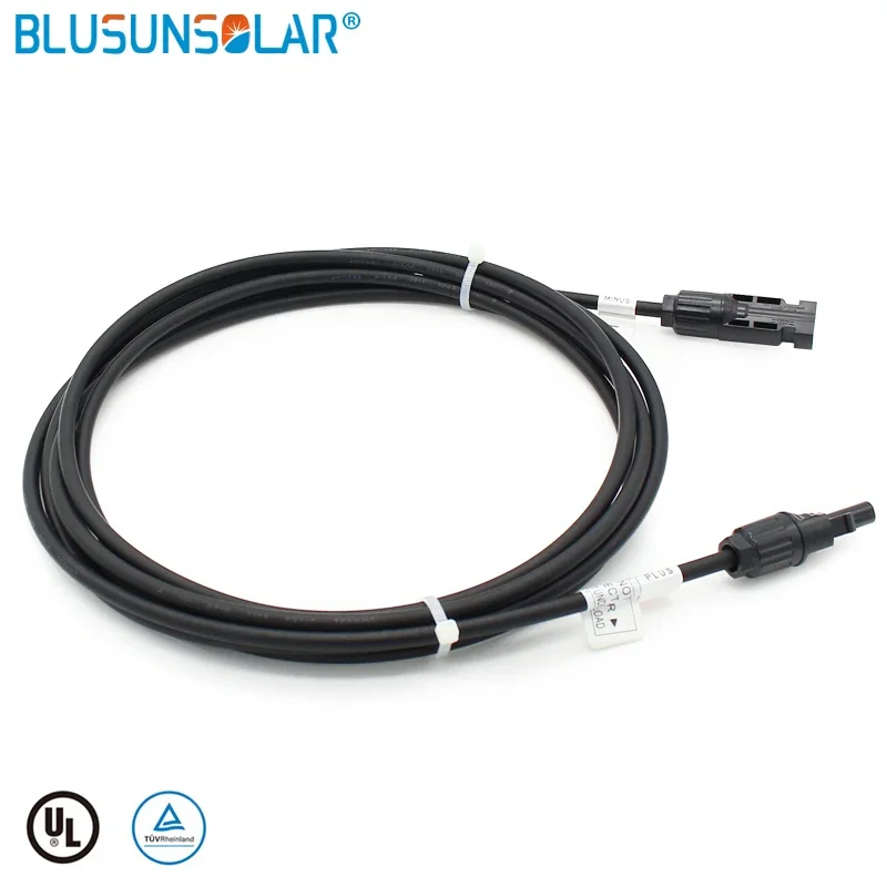 5 Metre(16.4Feet) TUV Approved DC PV Solar Cable 4.0mm2 (12AWG ) with  Solar Connector Use To Solar System