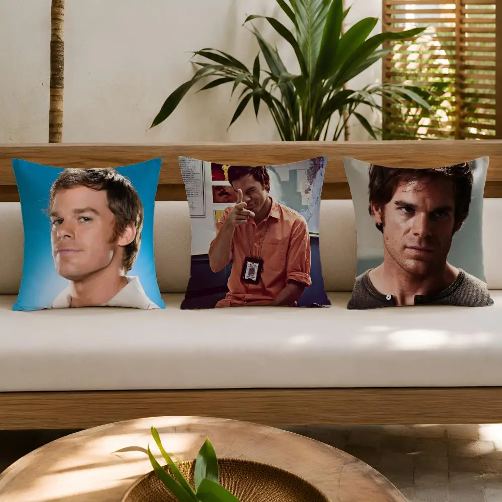 tv series D-Dexter Morgan Cushion Cover Double-Sided Plush Sofa Cushion Covers Organic Breathable Invisible Zipper