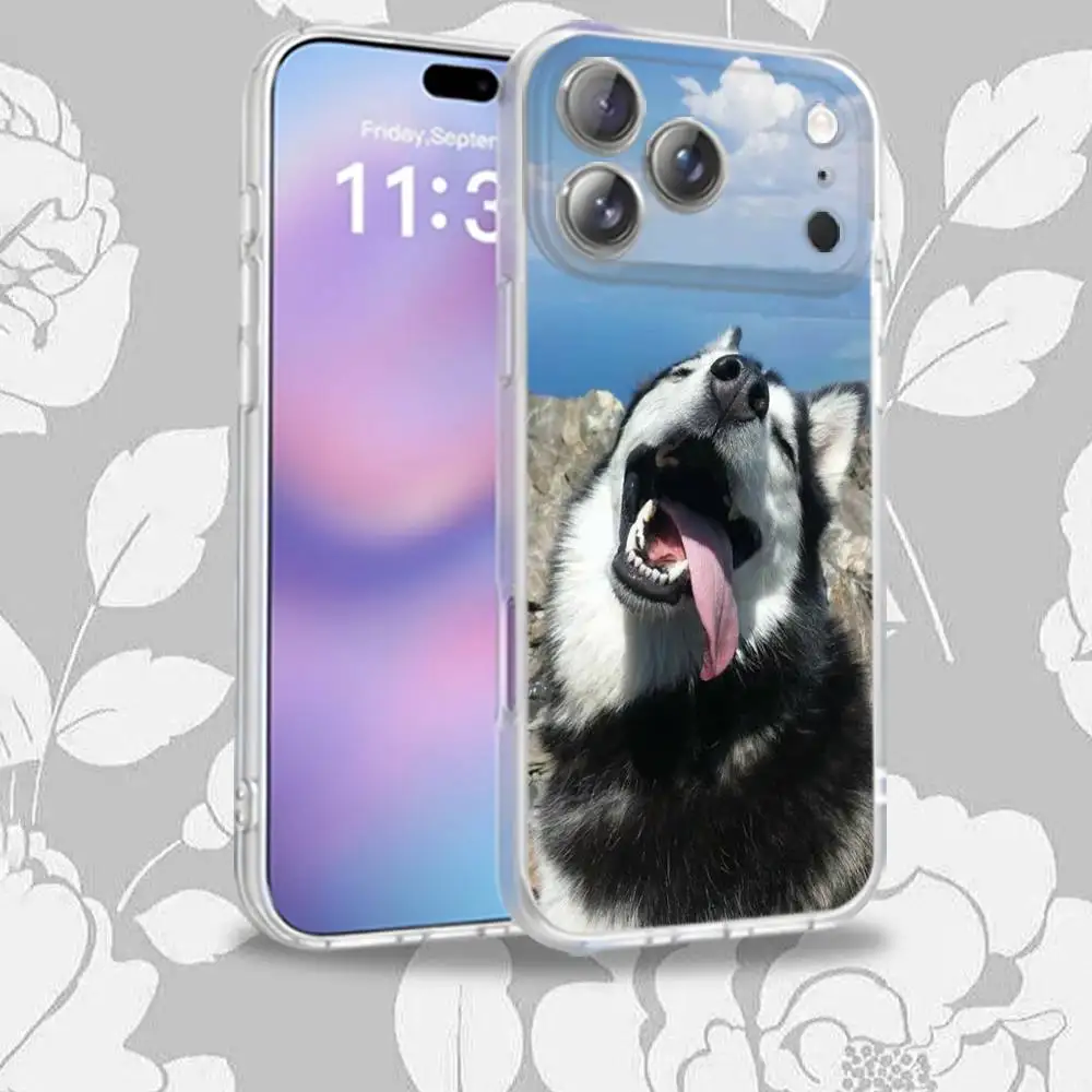 LEUKE H-Husky Hond Siberische Frosted Telefoonhoesje voor iPhone 17,12,11,14,13,15,16,Plus,Air,Pro,Max,E,Mini voor MagSafe Magnetic