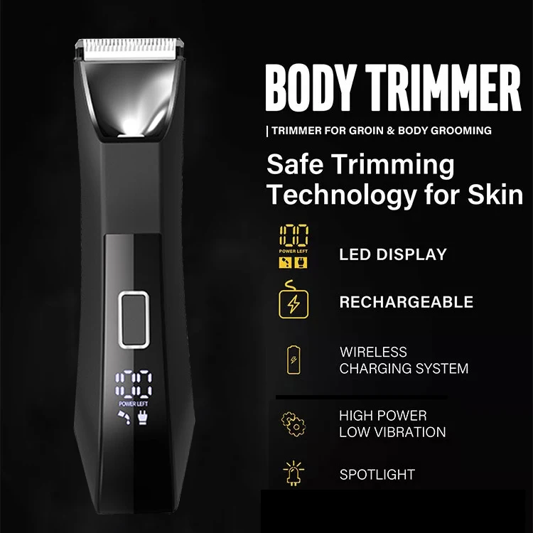 HOMEFISH 2 IN 1 Painless Electric Shaver IPX6 Waterproof Rechargeable Mens Body Groin Ball Trimmer Facial & Hair Shaving Machine