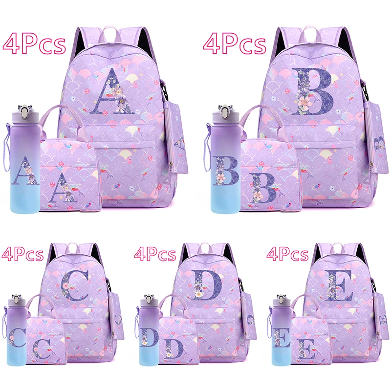 set-di-4-zaini-con-stampa-di-26-lettere-dell'alfabeto-inglese-grande-capacita-borsa-porta-libri-con-bottiglia-d'acqua-da-750ml-zaino-scolastico-per-ragazzi-e-ragazze
