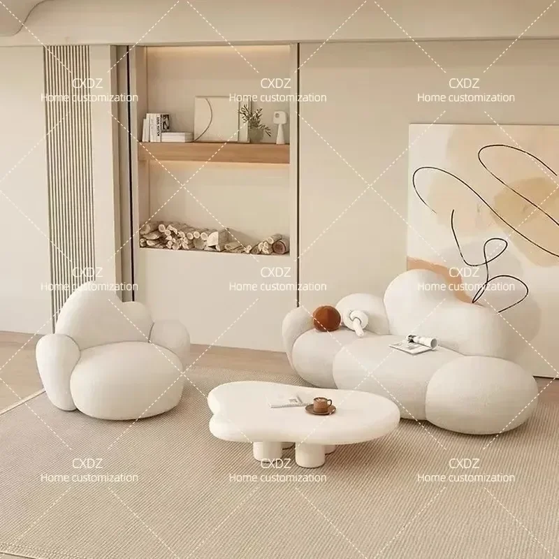 Nordic Modern Small Double Sofa Single Seater for Clothing Store Nail Salon Resting Area Lounge Furniture