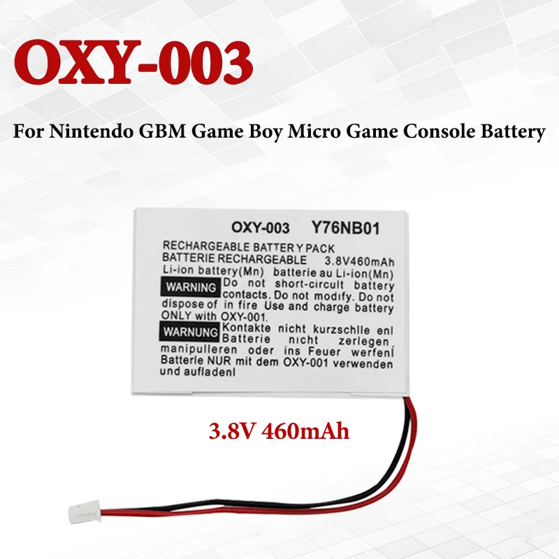 

OXY-003 460mAh 3.8V Rechargeable Lithium-ion Battery for Nintendo GBM Game Console Replacement Lipo OXY003 Batteries