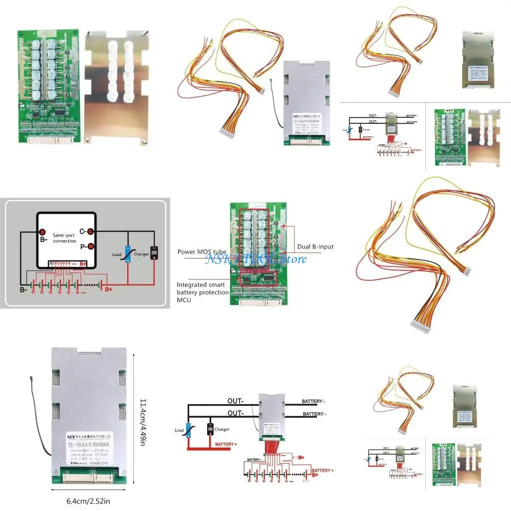 

L8RC Li-ion Cell Battery for Protection PCB Board with Balance Function 16S 60V