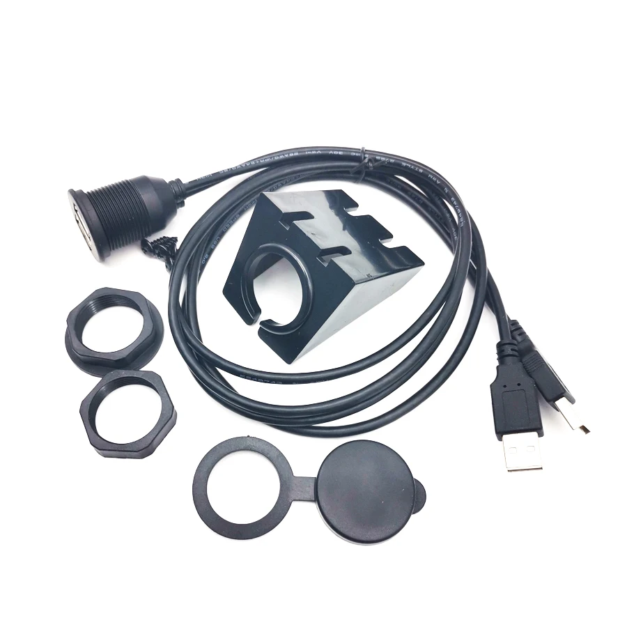 Picture 4: Pro Car Stereo Dashboard Flush Mount Dual USB 2.0A Male To Female Extension Wire