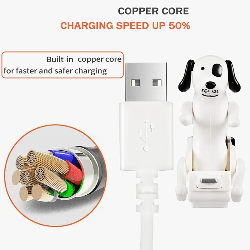 USB Cable Funny Humping Dog Charger for iPhone 13/12/11 and More, Moving Spotty Dog Fast Charger USB Cable