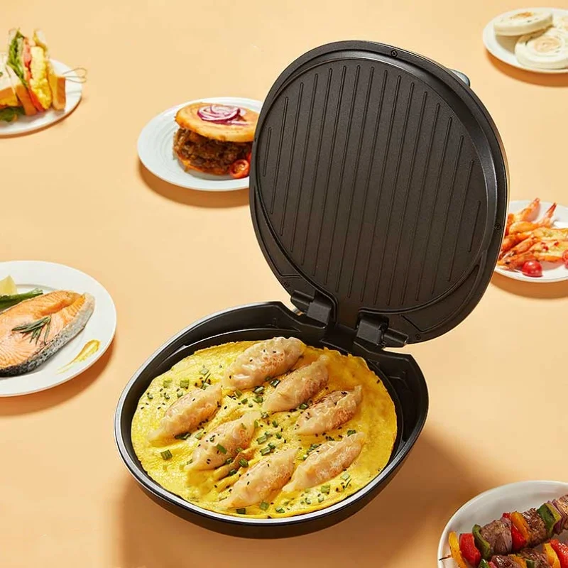 Pancake Machine Crepe Maker Household Double-sided Heating Electric Baking Tray 25mm Deepened Non-stick Pan Pizza Machine