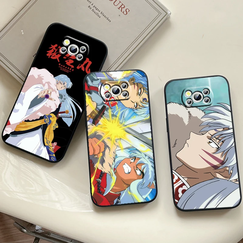 I-Inuyasha Anime Sesshoumaru For Xiaomi Mi Poco F5 F4 F3 X6 X5 X4 X3 M6 M5 M5S M4 M3 C65 Pro GT NFC 5G Black Funda Phone Case