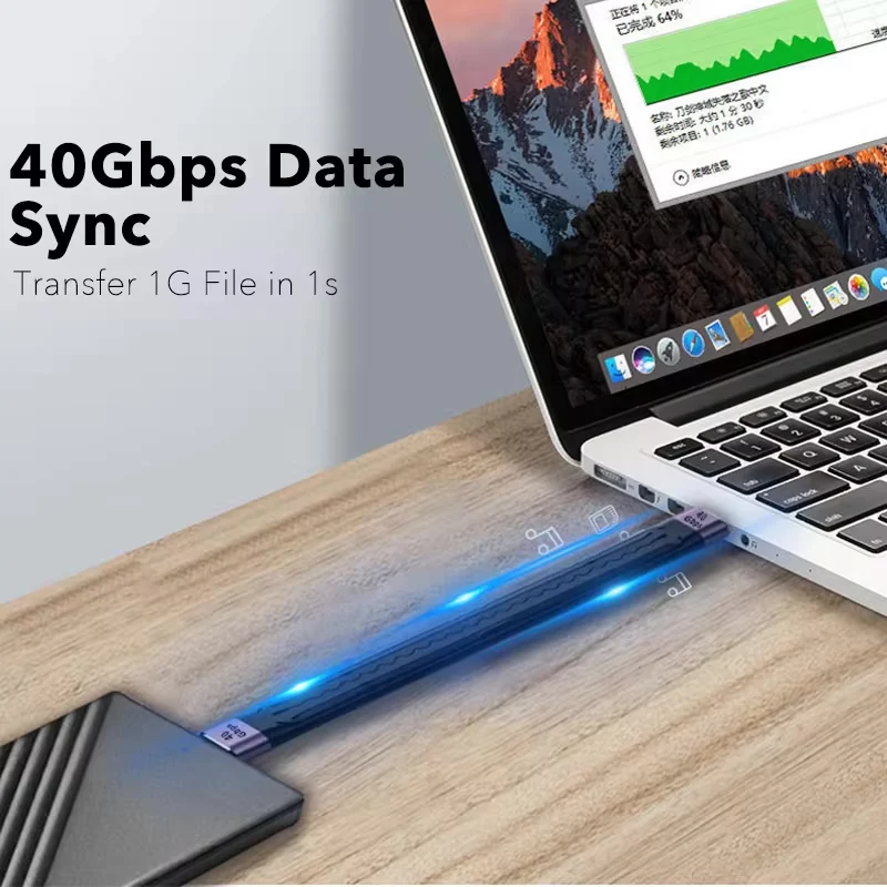 USB3/4.0 Gen3 Data Cable PD 100W 5A Fast Charging USB C to Type C Cable Thunderbolt 3 4K@60Hz Cable USB Type C 40Gbps Data Cable
