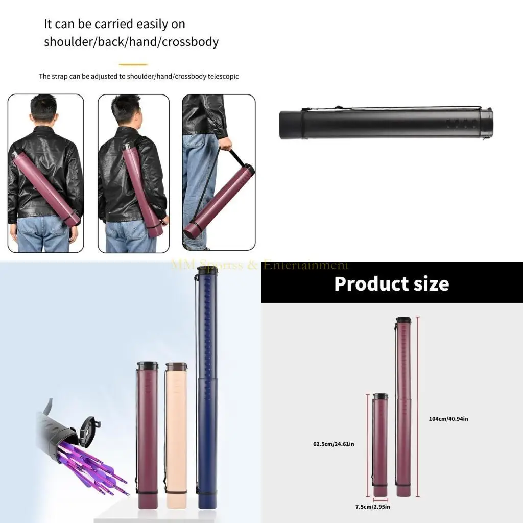 

31BE Туба для хранения стрел с плечевым ремнем для охоты, стрельбы, телескопическая стрела