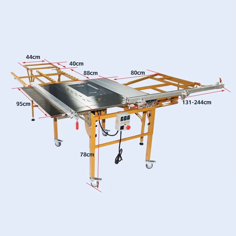 Ensemble complet de culbuteurs de précision pour le travail du bois, scie sous-mère multifonctionnelle sans poussière, rail de guidage pliant de levage