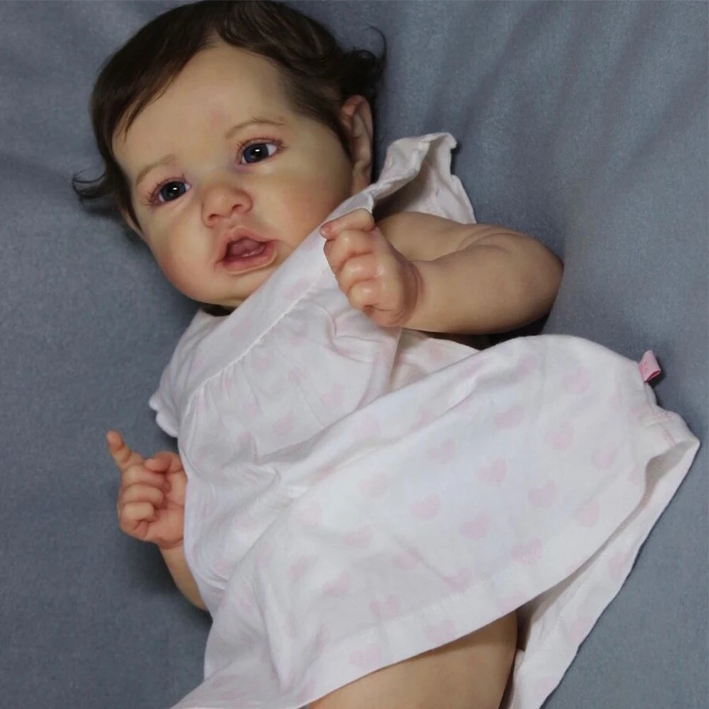 

22 inch Saskia Full Body Soft Silicone Vinyl Girl Reborn Baby Doll Detail Painted Lifelike Bebe Reborn Toys