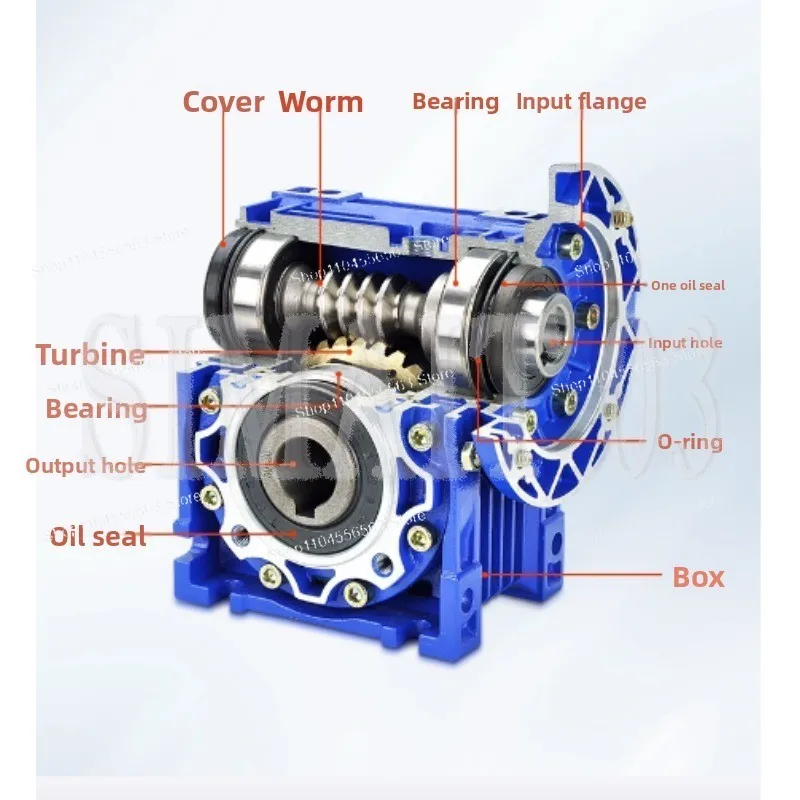 RV40 300W DC Worm Gear Motor | 12V/24V Adjustable Speed Turbo Deceleration Motor