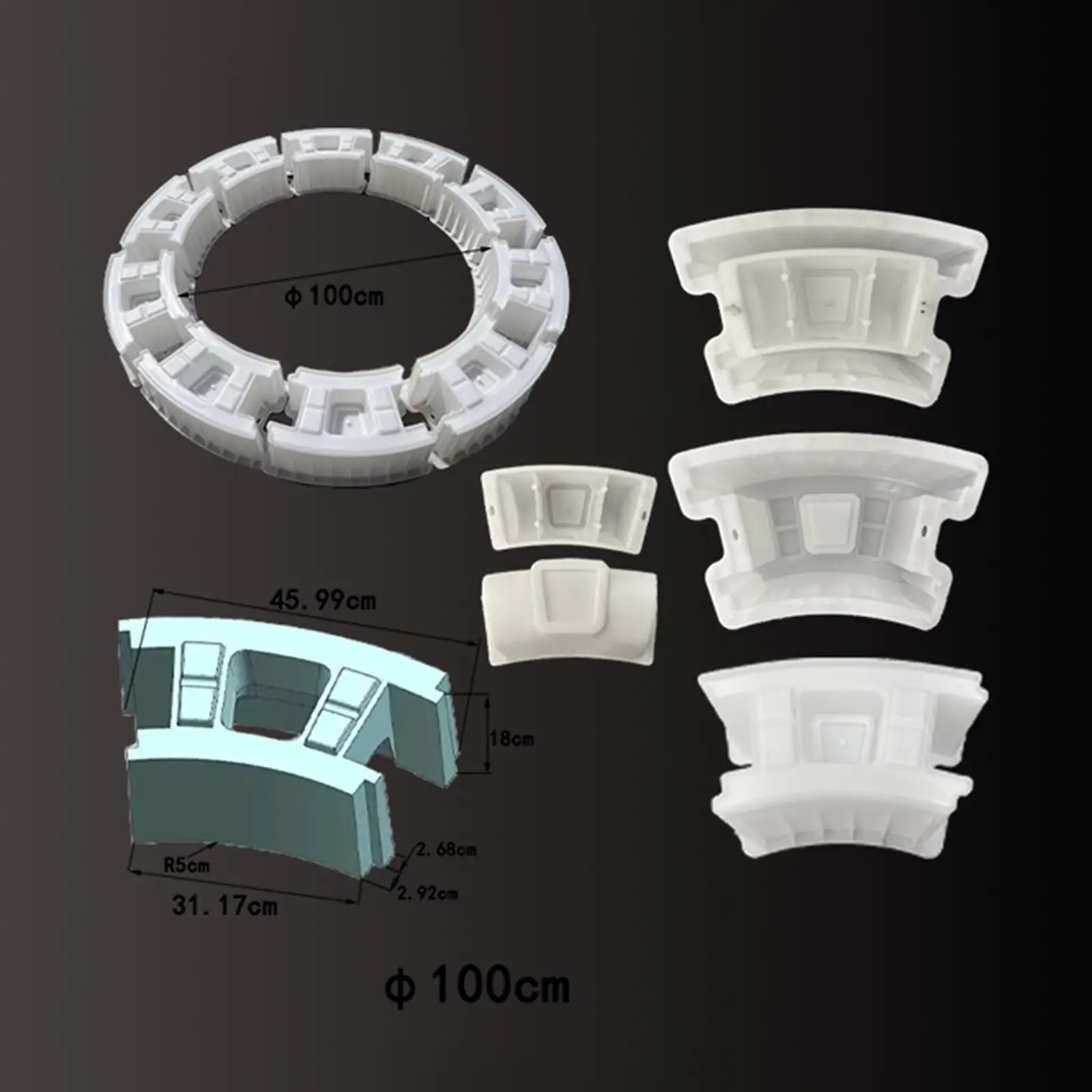 Round Concrete Block Brick Mould Smooth ABS Fence Garden Path Maker for Cement Decoration Outdoor Use