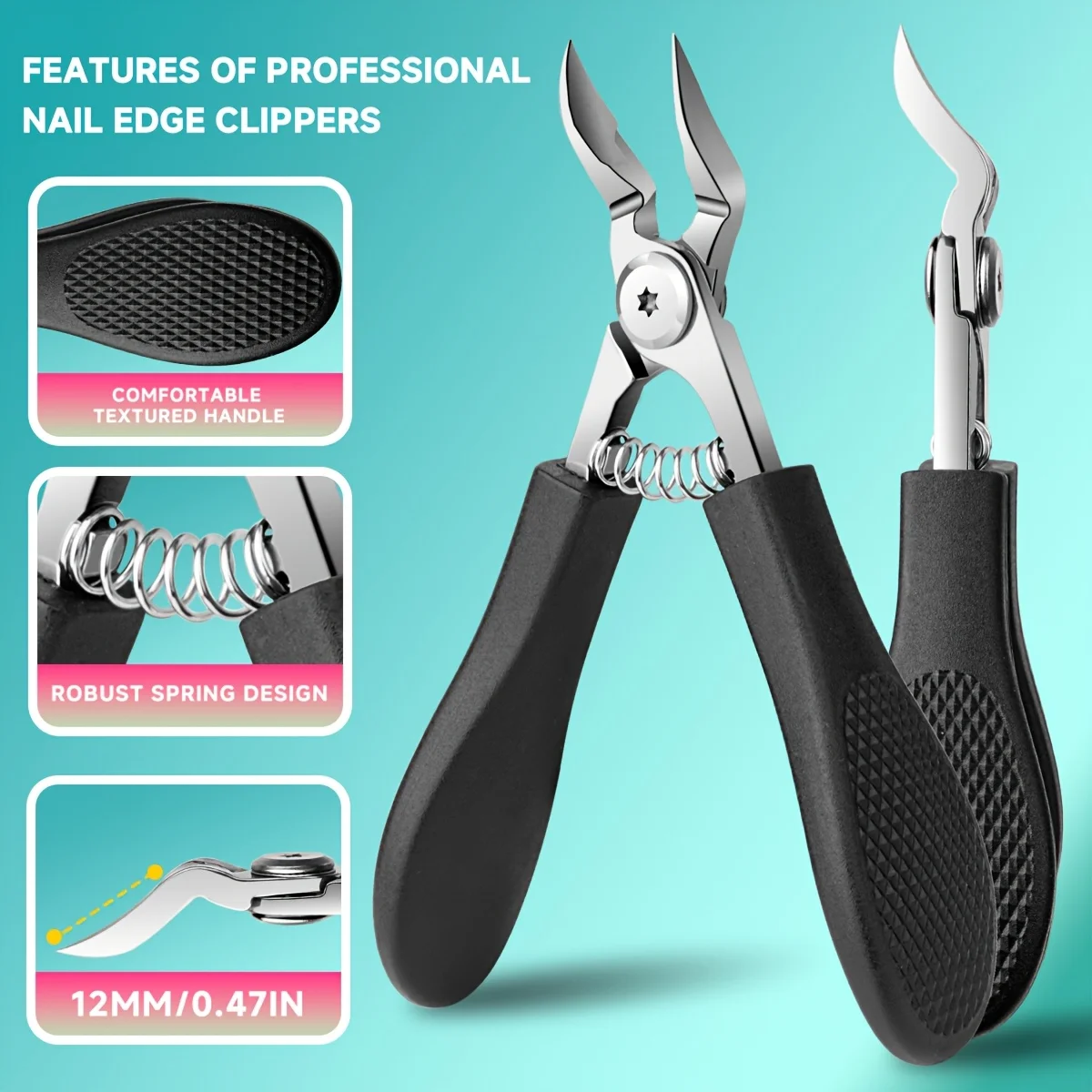 Professional Stainless Steel Toenail  Large Size Eagle Beak Curved Nail Clippers, Thick Ingrown Nail Cutter for Adults & Seniors