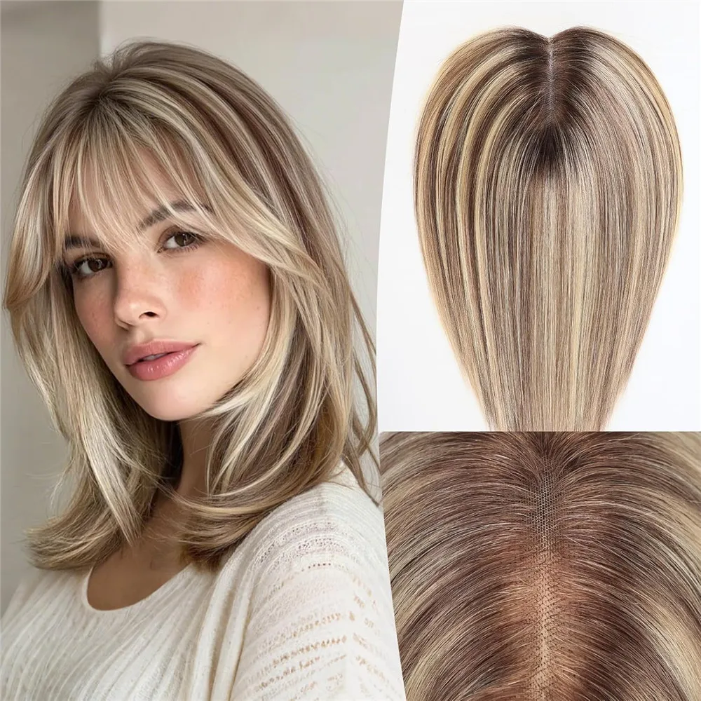 12 Inch Human Hair Topper for Women 5