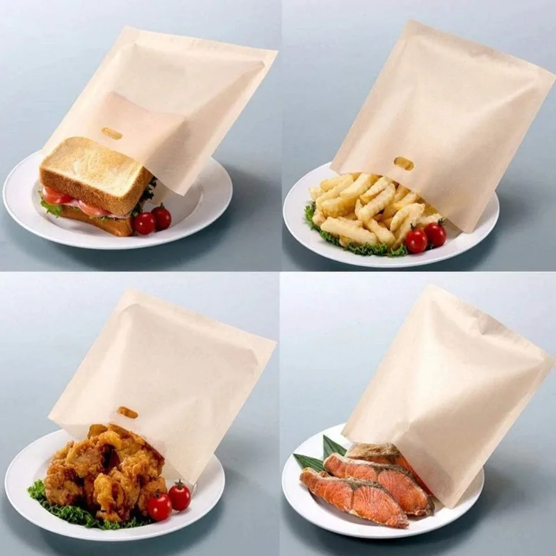 Reusable Toaster Bags Non-Stick Heat-Resistant Sandwich Toast Bags for Grilled Cheese Gluten-Free Bread Easy Clean Cooking Tool