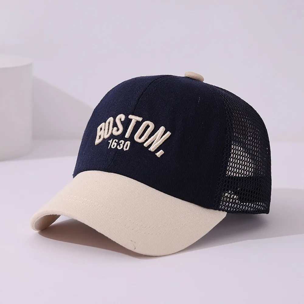 

Fashion Mesh Baseball Cap Breathable Sun Protection Children Duck Tongue Cap Letter Embroidery Girls Sun Hat Summer