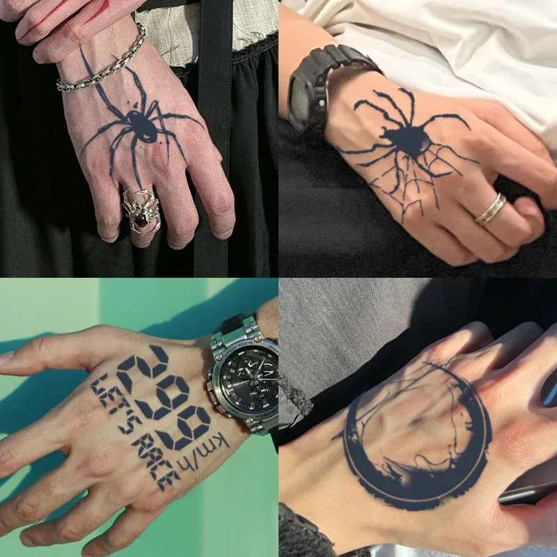 

Spider Hand Juice Herbal Tattoo Sticker Waterproof Durable Digital Pattern Art Fake Tattoo Men Women Personalized Cool Tatto Set