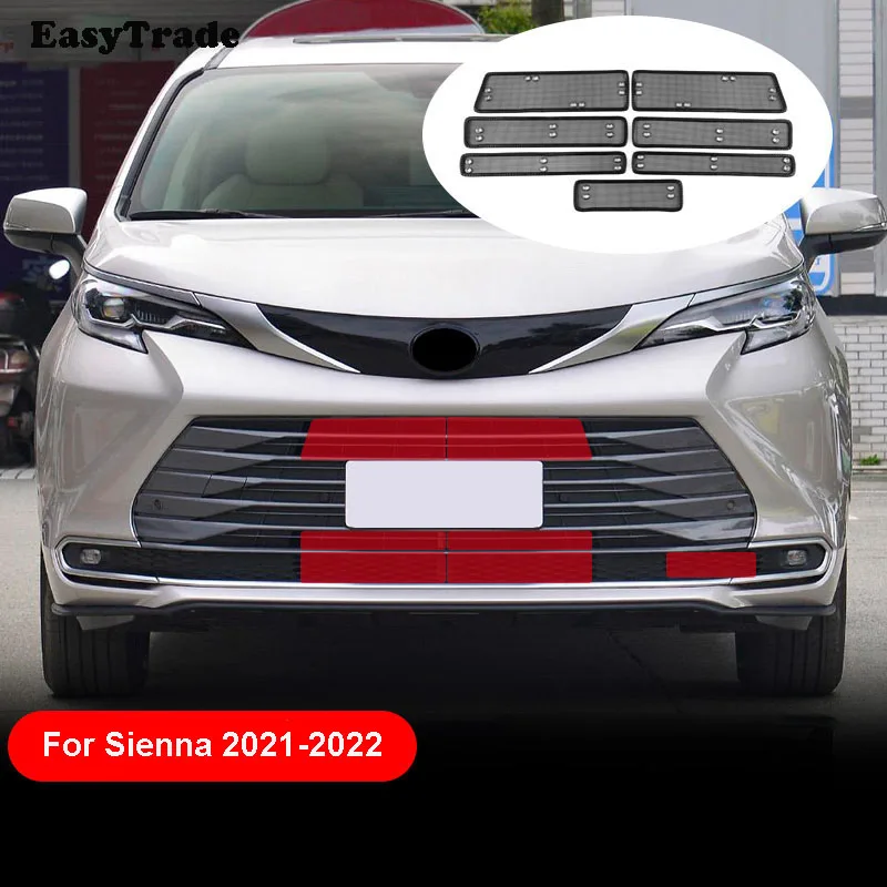 

For Toyota Sienna 2022 2021 Accessories Car Insect Proof Net Auto Front Grille Radiator Condenser Protection Mesh Cover