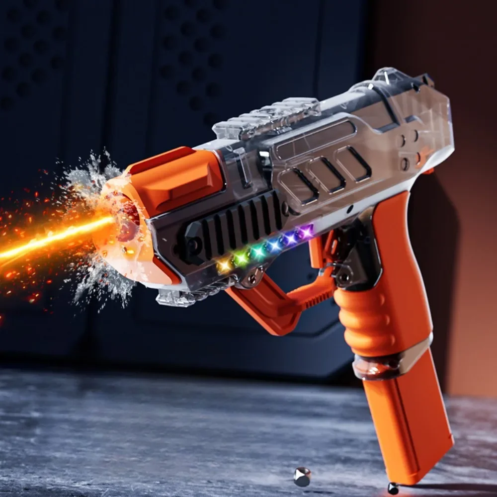 Pistola de agua eléctrica de disparo continuo, totalmente automática, con luz, verano, exterior, playa, piscina, jardín, juegos de lucha, juguete, regalo para niños