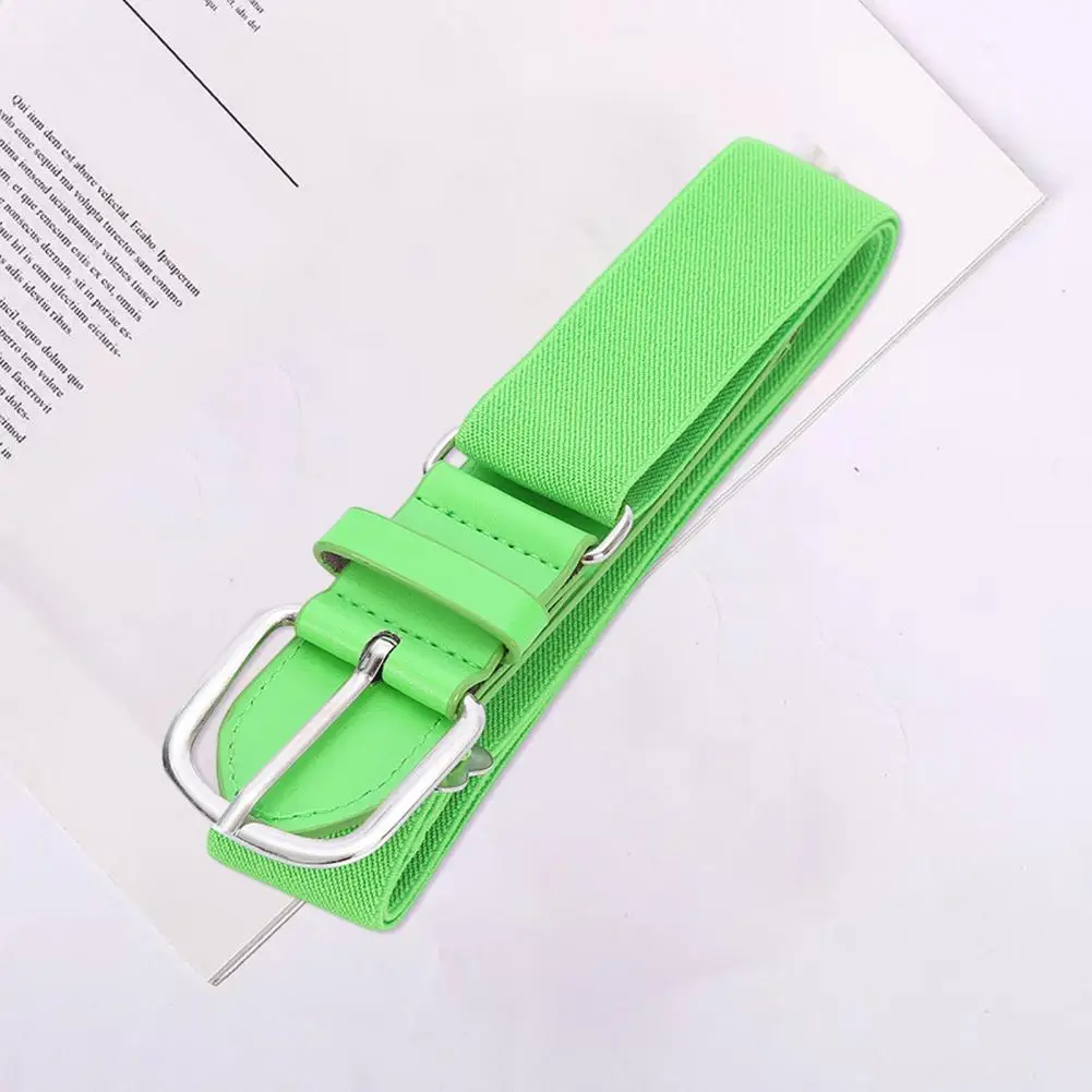 حزام البيسبول اللينة المرن للمراهق ، طول قابل للتعديل ، مشبك معدني ، أحزمة جلدية تقليد بلون واحد