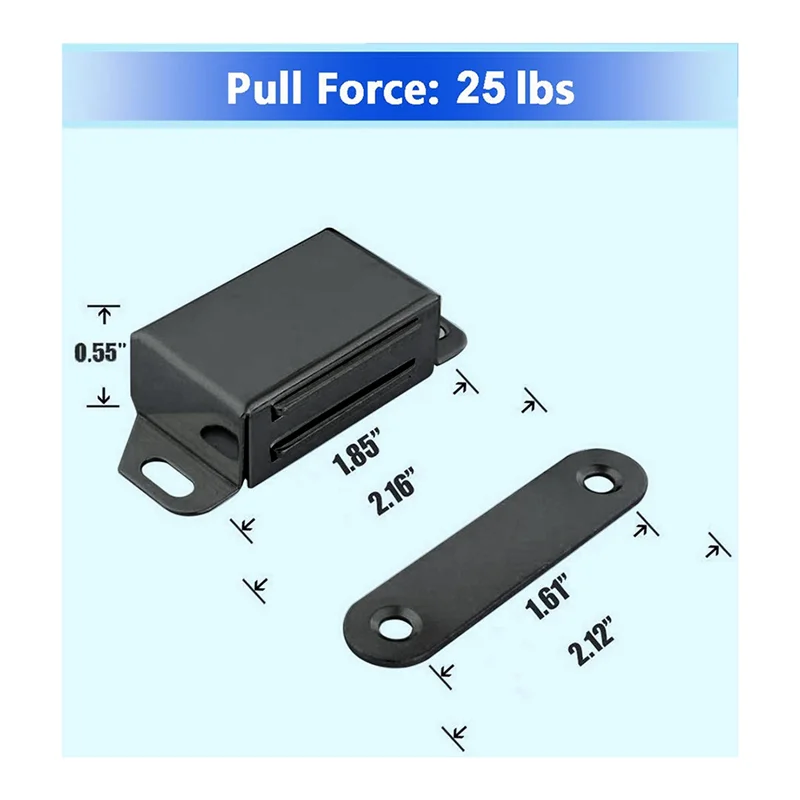 HFES 4-Pack Magnetyczny zatrzask do drzwi Wysoki magnetyczny zatrzask do drzwi Wytrzymały zatrzask ze stali nierdzewnej do zatrzasku szuflady drzwi kuchennych Czarny