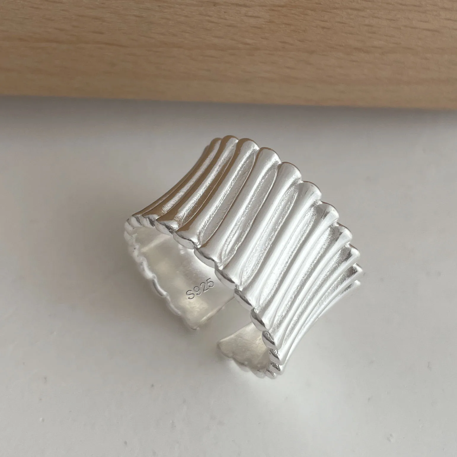 Women's 925 Sterling Silver Interware Lines Ring, Gift