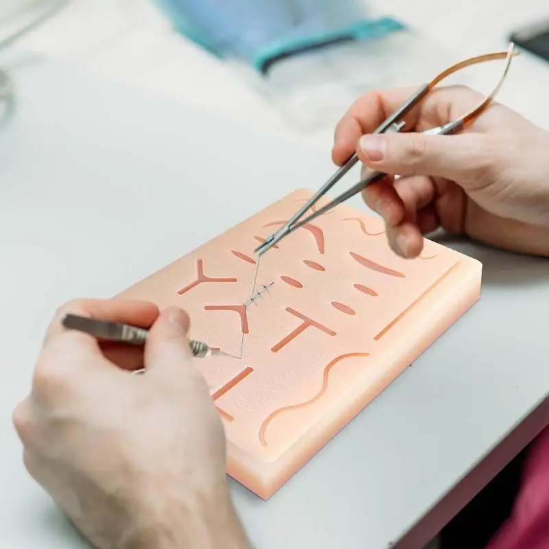 Silicone Skin Suture Pad for Practice, Sutura Pad para Prática, Student Essentials, Forte Gift, Várias funções