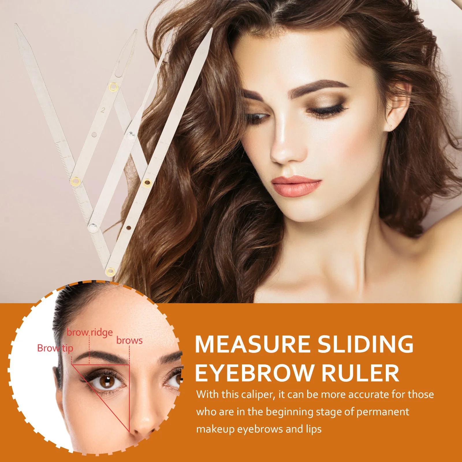 الفولاذ المقاوم للصدأ النسبة الذهبية الحاجب حاكم قابل للتعديل أداة قياس ل الحاجب الوشم Microblading تحديد المواقع رسم الشفاه