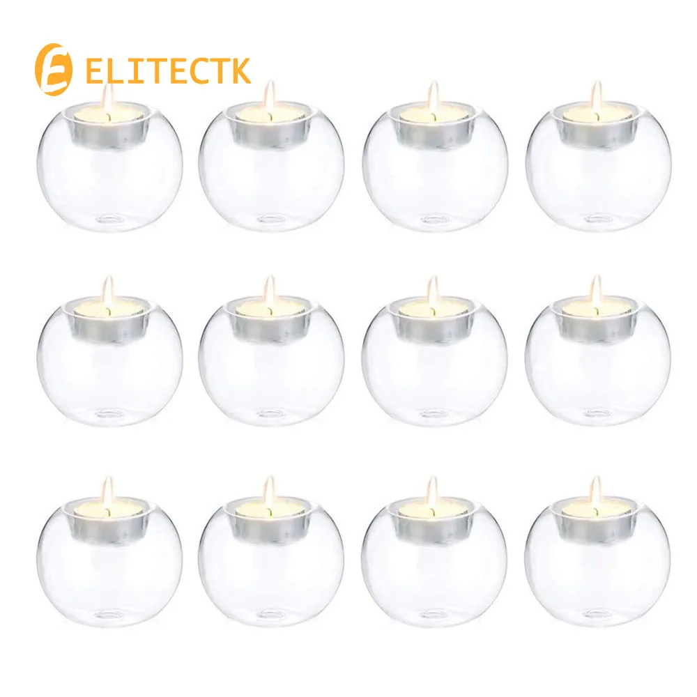 Classic Clear Glass Tea Light Candle Holders Bulk Fit for Tiny Bud Vases for Home Decoration, Wedding Centerpieces DIY Crafting