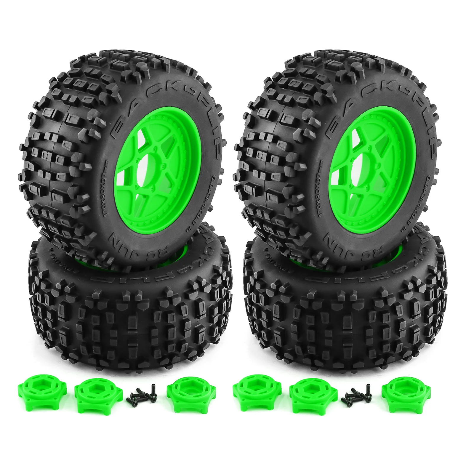 4 SZTUK 173mm 1/7 1/8 Monster Stunt Truck Tire z sześciokątnym kołem 12mm 14mm 17mm do Traxxas Sledge ARRMA KRATON Outcast Tamiya