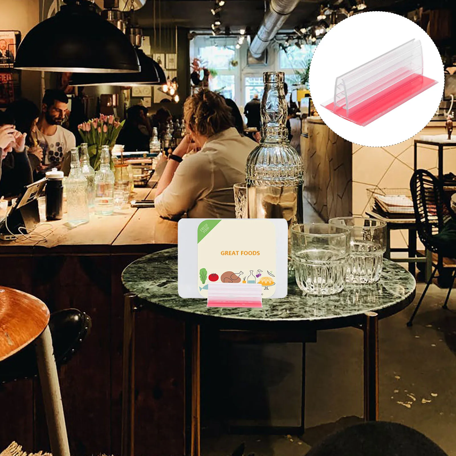 20 قطعة حامل الإعلان البلاستيكية حامل التسمية الشفافة لمتجر البيع بالتجزئة العطس الحرس كونترتوب تسجيل عرض الرف شارة السعر الرف #6