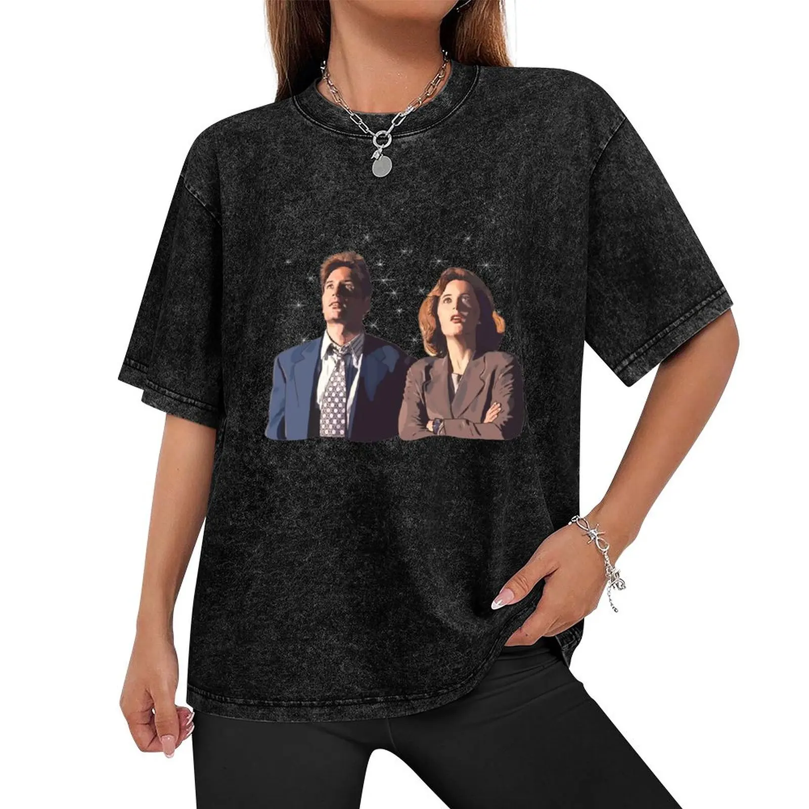 the X files deep throat Fox Mulder and Dana Scully T-Shirt plus sizes essential t shirt sweat shirts, men